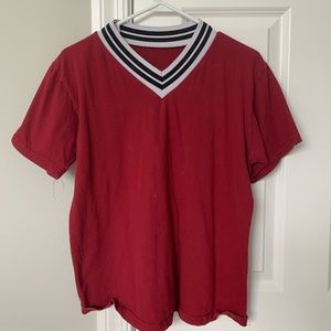 Red V neck T-shirt